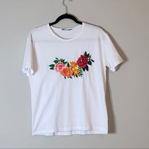Boohoo Floral Embroidered Tee